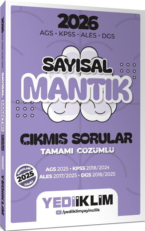 Yediiklim 2026 AGS KPSS ALES DGS Sayısal Mantık Tamamı Çözümlü Çıkmış Sorular