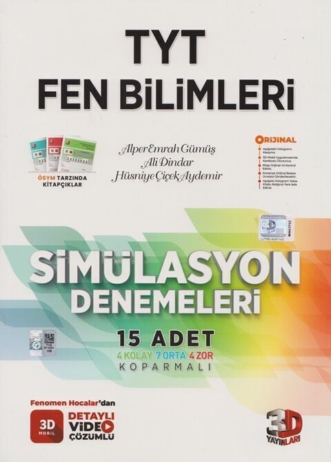 3D Yayınları TYT Fen Bilimleri Simülasyon 15'li Deneme