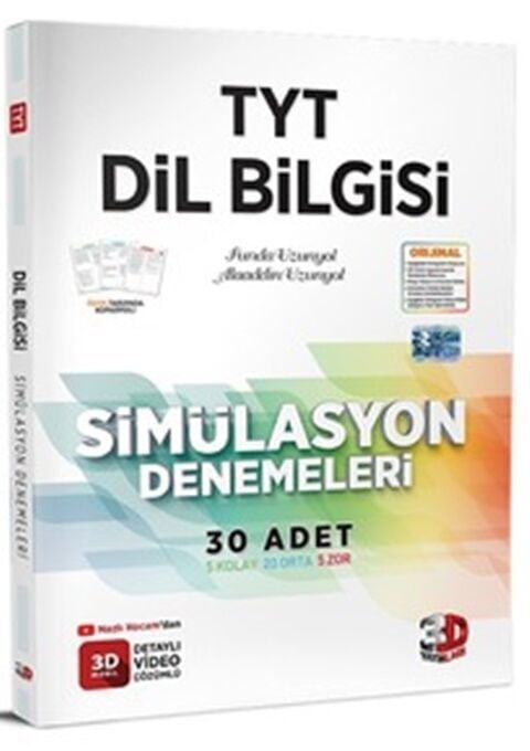 3D Yayınları TYT Dil Bilgisi Simülasyon 30'lu Deneme