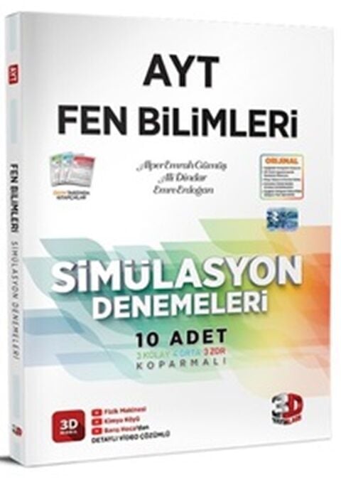 3D Yayınları AYT Fen Bilimleri Simülasyon 10'lu Deneme