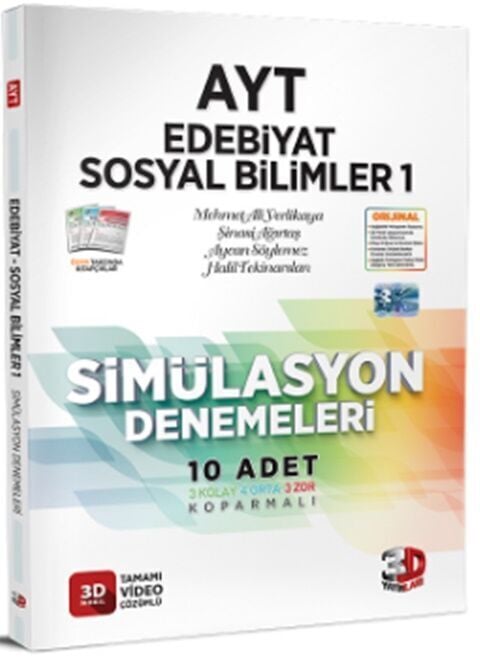 3D Yayınları AYT Edebiyat Sosyal Bilimler 1 Simülasyon 10'lu Deneme