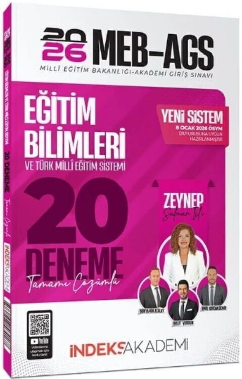 İndeks Akademi 2026 MEB AGS Eğitim Bilimleri ve Türk Milli Eğitim Sistemi 20 Deneme