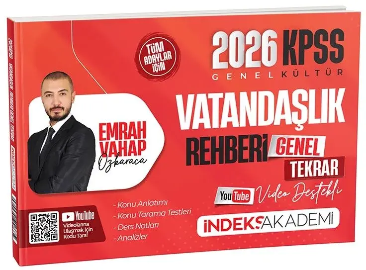 İndeks Akademi 2026 KPSS Vatandaşlık Rehberi Video Destekli Genel Tekrar - Emrah Vahap Özkaraca İndeks Akademi Yayıncılık
