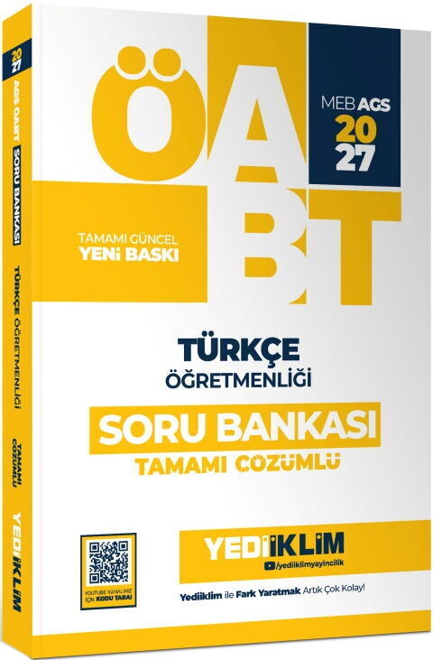 Yediiklim 2027 MEB AGS ÖABT Türkçe Öğretmenliği Tamamı Çözümlü Soru Bankası