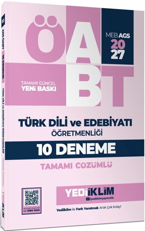 Yediiklim 2027 MEB AGS ÖABT Türk Dili ve Edebiyatı Öğretmenliği Tamamı Çözümlü 10 Deneme