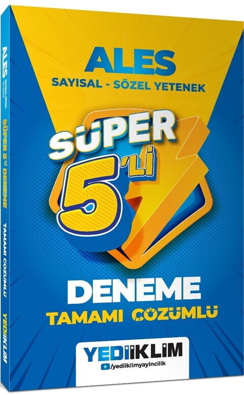 Yediiklim Yayınları 2027 ALES Tamamı Çözümlü Süper 5 li Deneme