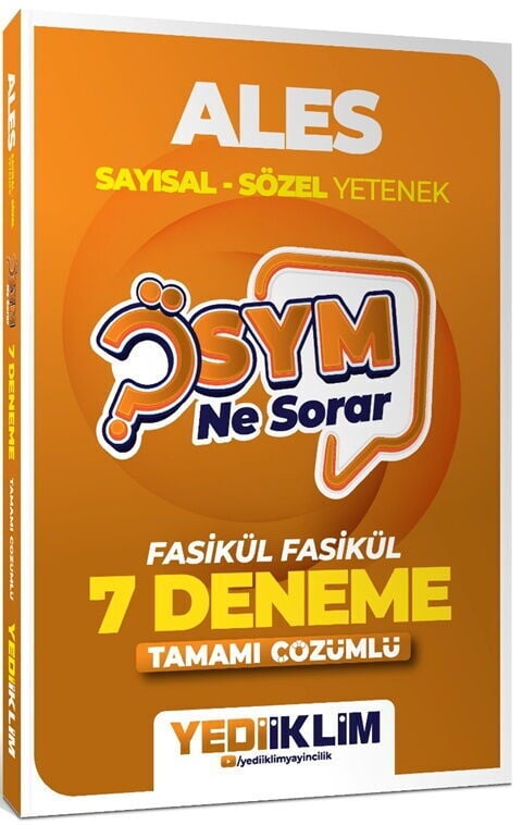 Yediiklim Yayınları 2027 ÖSYM Ne Sorar ALES Tamamı Çözümlü Fasikül 7 Deneme