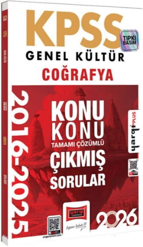 Yargı Yayınları 2026 KPSS Genel Kültür Coğrafya 2016 2026 Konu Konu Tamamı Çözümlü Çıkmış Sorular