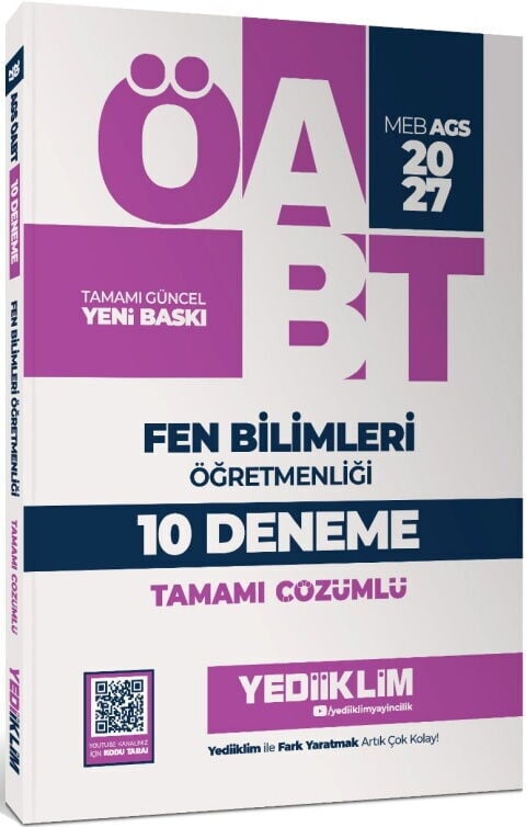 Yediiklim 2027 MEB AGS ÖABT Fen Bilimleri Öğretmenliği Tamamı Çözümlü 10 Deneme