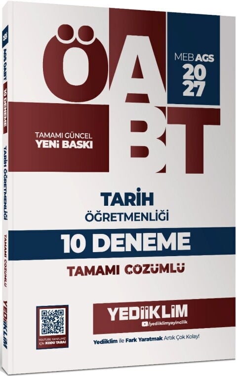 Yediiklim 2027 MEB AGS ÖABT Tarih Öğretmenliği Tamamı Çözümlü 10 Deneme