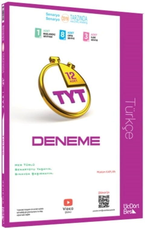 ÜçDörtBeş Yayınları TYT Türkçe 12 Deneme