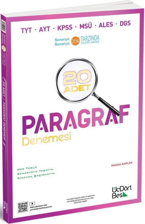 ÜçDörtBeş Yayınları Paragraf 20 Adet Denemesi