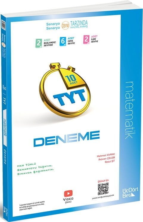 ÜçDörtBeş Yayınları TYT Matematik 10'lu Deneme