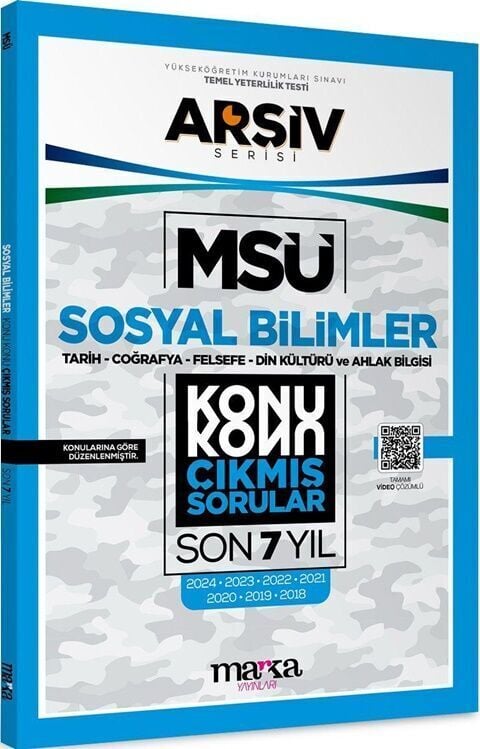 Marka Yayınları MSÜ Sosyal Bilimler ARŞİV Serisi Konu Konu Son 7 Yıl Çıkmış Sorular