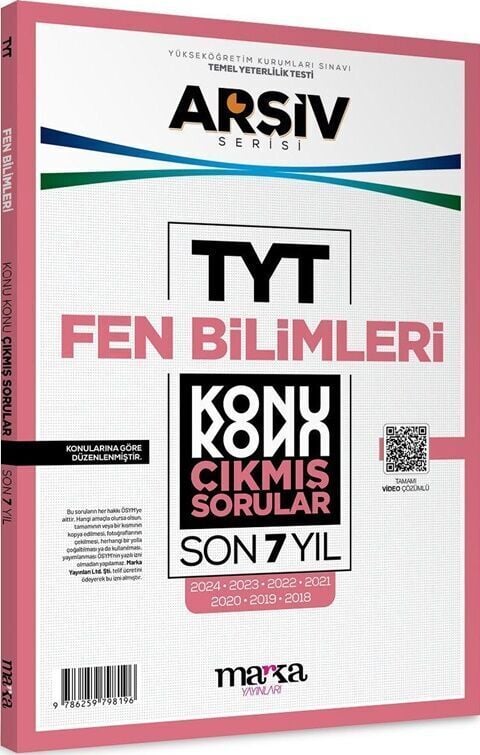 Marka Yayınları TYT Fen Bilimleri ARŞİV Serisi Konu Konu Son 7 Yıl Çıkmış Sorular