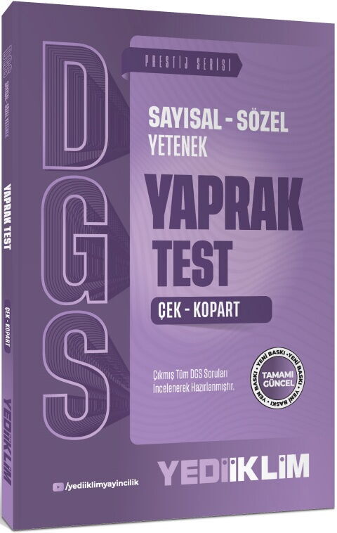 Yediiklim 2027 DGS Sayısal Sözel Yetenek Çek Kopart Yaprak Test