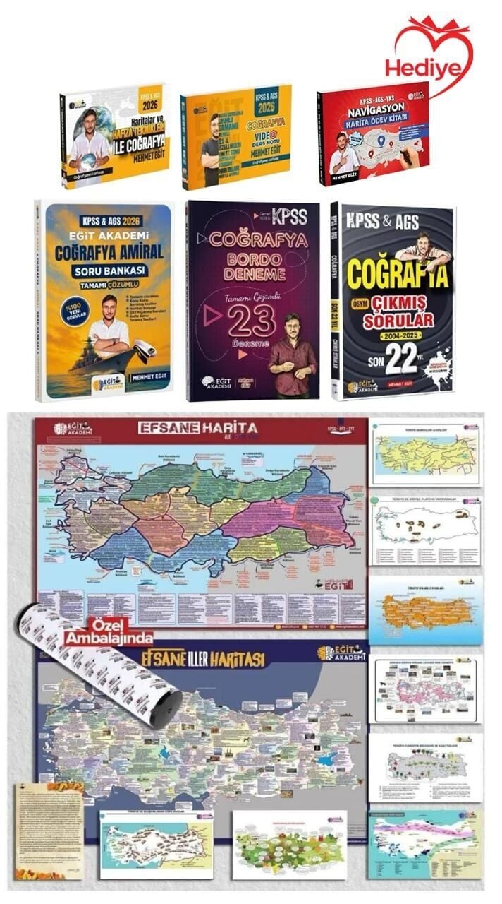 HEDİYELİ - Eğit Akademi 2026 KPSS MEB-AGS 30 Günde Coğrafya Kamp Seti-1 - Mehmet Eğit Eğit Akademi