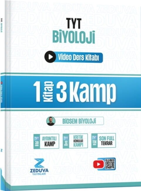 Zeduva Yayınları Biosem TYT Biyoloji 1 Kitap 3 Kamp Video Ders Kitabı