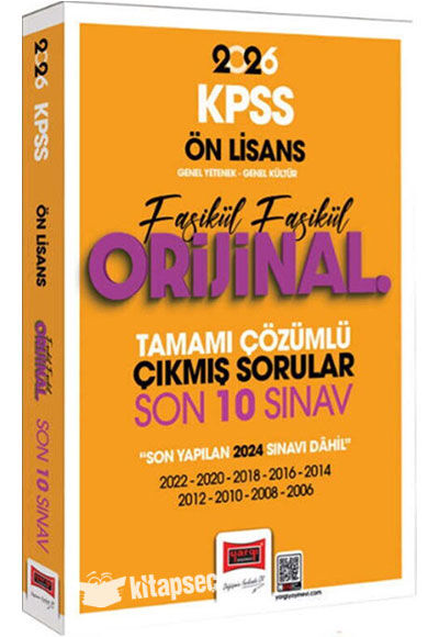 2026 KPSS Ön Lisans GK GY Fasikül Fasikül Orijinal Tamamı Çözümlü Çıkmış Son 10 Sınav Yargı Yayınları