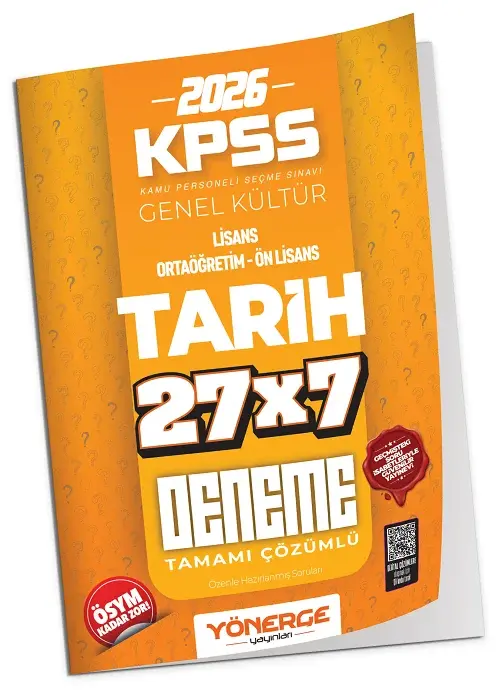 Yönerge 2026 KPSS Tarih İLELEBET 27x7 Deneme Çözümlü Yönerge Yayınları