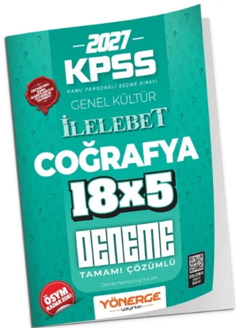 Yönerge Yayınları 2027 KPSS Coğrafya İLELEBET 18 x 5 Deneme