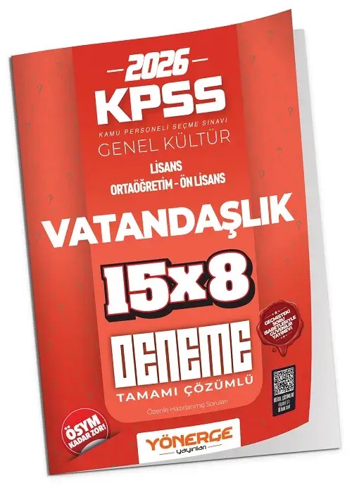 Yönerge 2026 KPSS Vatandaşlık İLELEBET 15x8 Deneme Çözümlü Yönerge Yayınları
