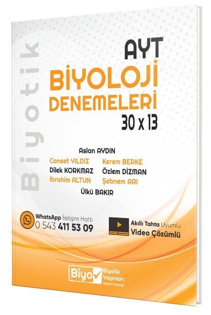 Biyotik Yayınları AYT Biyoloji 30 x 13 Denemeleri