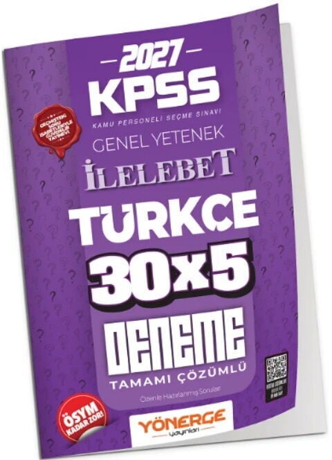 Yönerge Yayınları 2027 KPSS Türkçe İLELEBET 30 x 5 Deneme
