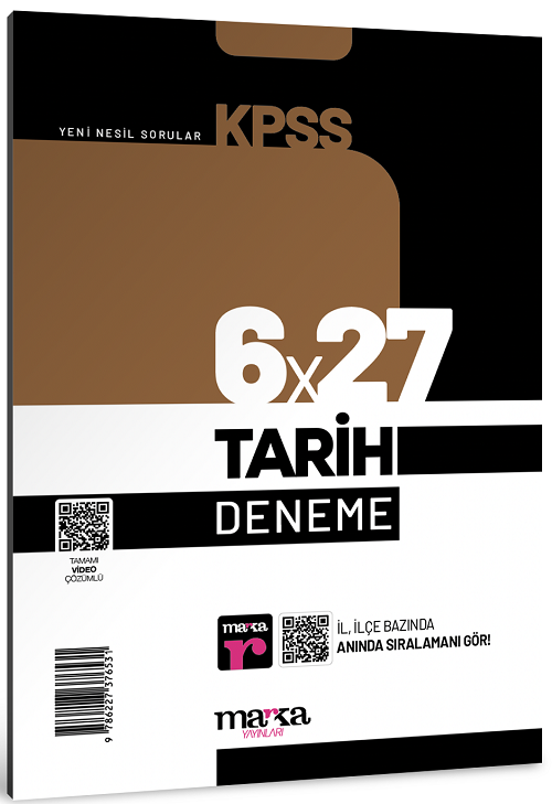 Marka 2025 KPSS Tarih 6x27 Deneme Video Çözümlü Marka Yayınları