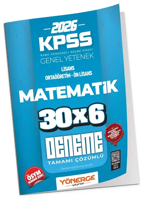 Yönerge 2026 KPSS Matematik İLELEBET 30x6 Deneme Çözümlü Yönerge Yayınları