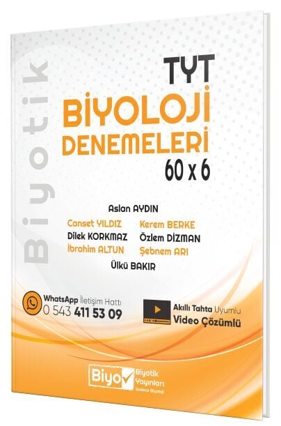 Biyotik Yayınları TYT Biyoloji 60 x 6 Denemeleri