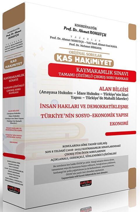 Savaş Yayınları Orijinal Sorular KAS HAKİMİYET Kaymakamlık Sınavı Çıkmış Soru Bankası Seti