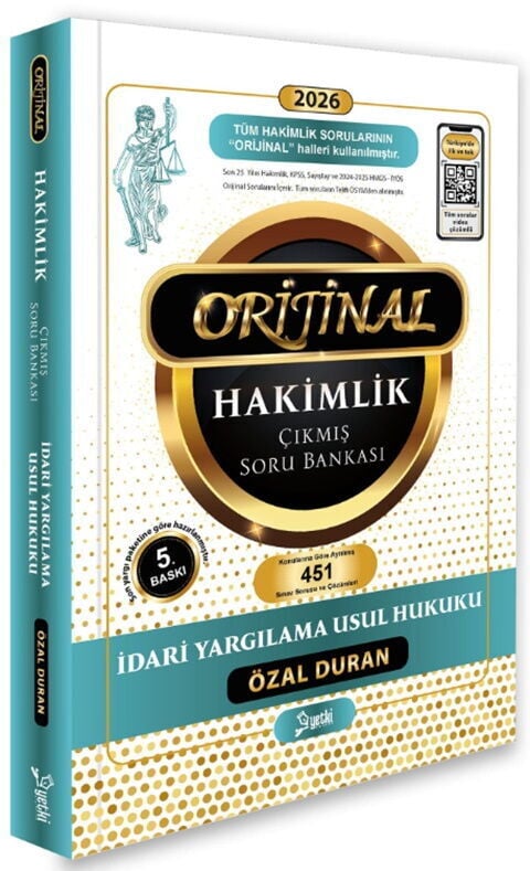 Yetki Yayınları 2026 Orijinal İdari Yargılama Hukuku Hakimlik Çıkmış Soru Bankası