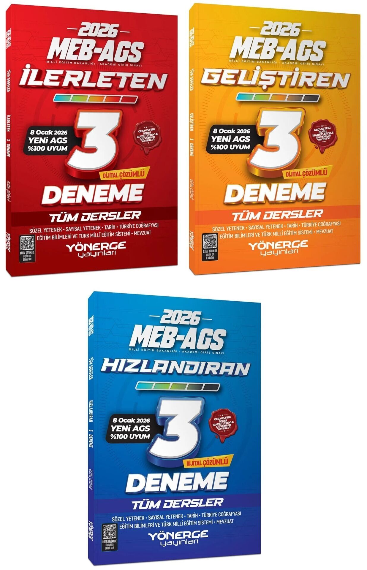 YENİ AGS - Yönerge 2026 MEB-AGS Tüm Dersler İlerleten + Hızlandıran + Geliştiren 9 Deneme 3 lü Set Yönerge Yayınları
