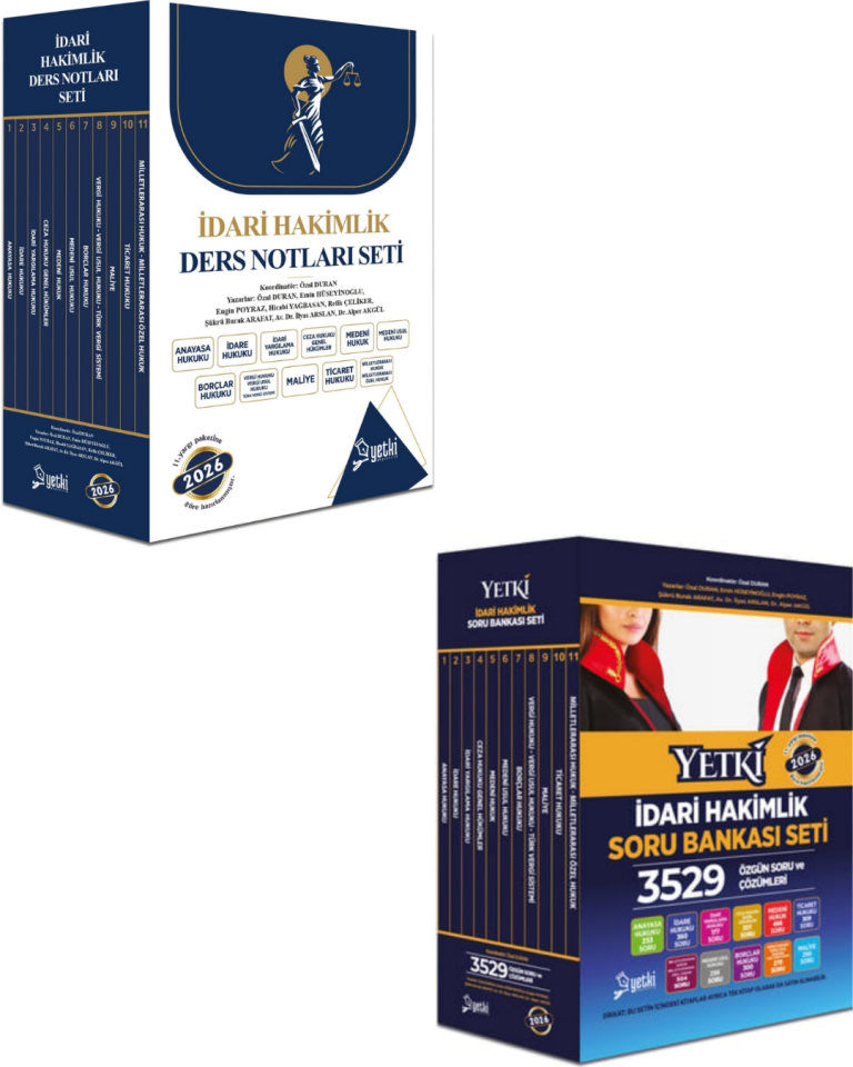 Yetki Yayınları 2026 ÇSA İdari Hakimlik Ders Notu Seti ve İdari Hakimlik Soru Bankası Seti
