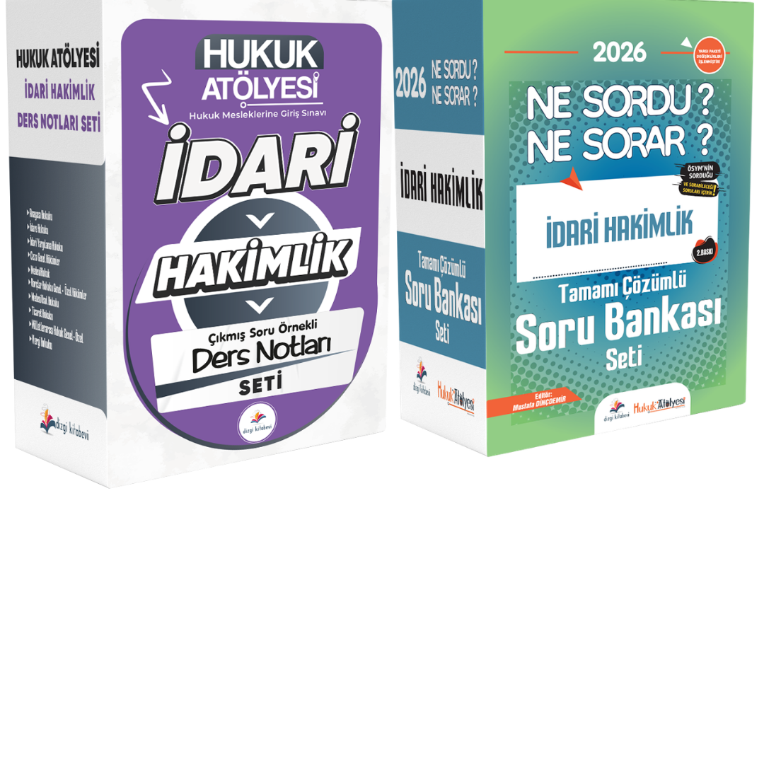 Dizgi Kitap 2026 Hukuk Atölyesi İdari Hakimlik Çıkmış Soru Örnekli Ders Notları Seti ve Hukuk Atölyesi İdari Hakimlik Ne Sordu Ne Sorar Tamamı Çözümlü Soru Bankası Seti