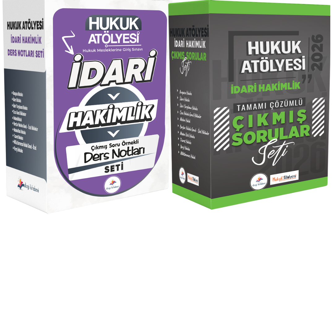 Dizgi Kitap 2026 Hukuk Atölyesi İdari Hakimlik Çıkmış Soru Örnekli Ders Notları Seti ve Hukuk Atölyesi İdari Hakimlik Tamamı Çözümlü Çıkmış Sorular Seti