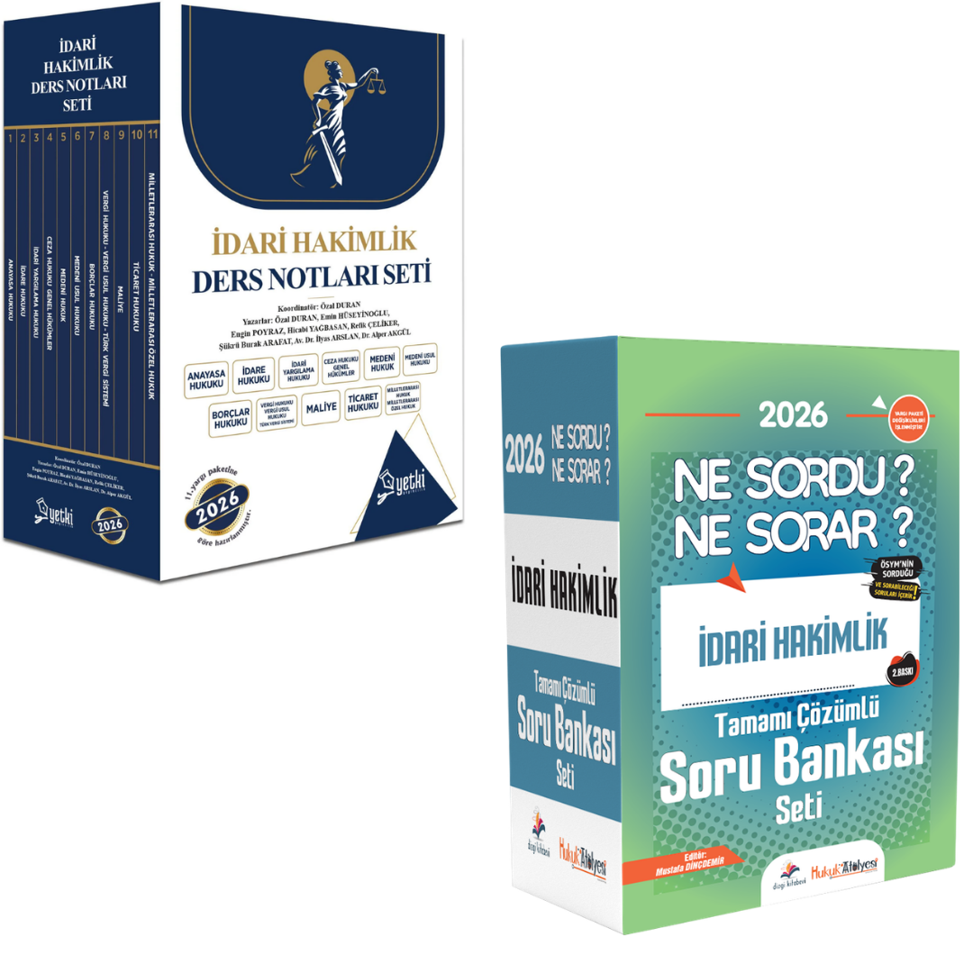 Dizgi Kitap 2026 Hukuk Atölyesi İdari Hakimlik Soru Bankası Seti ve Yetki Yayınları ÇSA İdari Hakimlik Ders Notu Seti 2'li Set