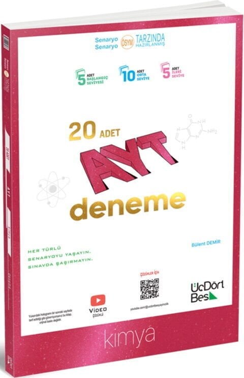 ÜçDörtBeş Yayınları AYT Kimya 20 Deneme
