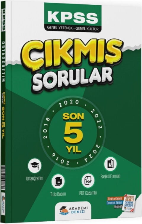 Akademi Denizi KPSS Genel Kültür Genel Yetenek Lise Son 5 Yıl Çıkmış Sorular Fasikülü