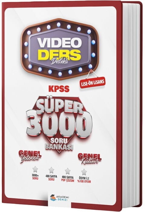 Akademi Denizi KPSS Lise Ön Lisans Canlı Ders Süper 3000 Soru Bankası