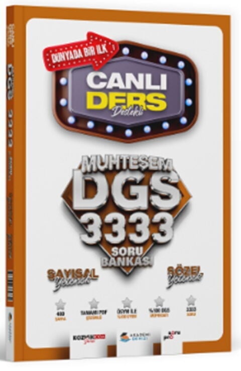 Akademi Denizi DGS Sayısal ve Sözel Yetenek Canlı Ders Muhteşem 3333 Soru Bankası