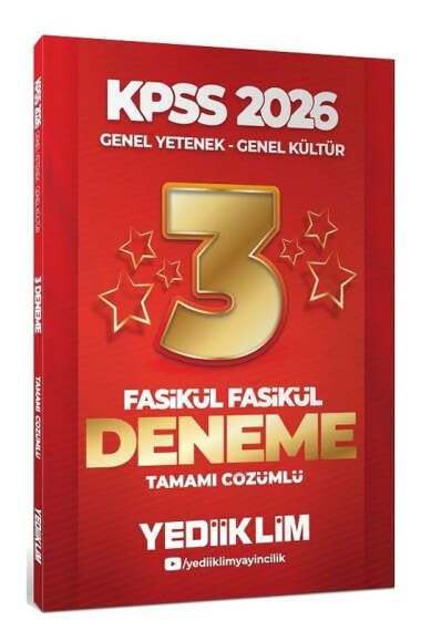 Yediiklim 2026 KPSS Genel Yetenek Genel Kültür 3 Yıldız Deneme Çözümlü