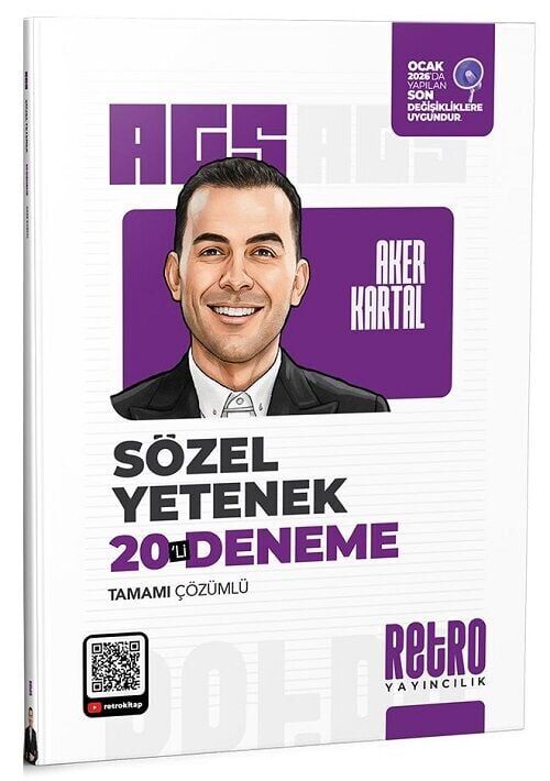 YENİ AGS - Retro 2026 MEB-AGS Sözel Yetenek 20 Deneme Çözümlü - Aker Kartal Retro Yayıncılık