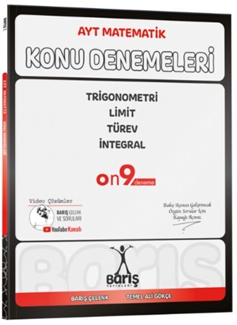 Barış Yayınları AYT Matematik Trigonometri Limit Türev İntegral Konu Denemeleri