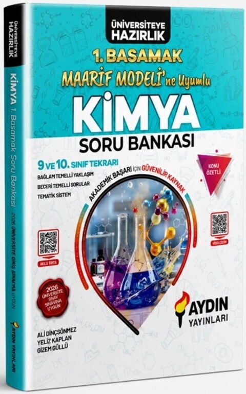 Aydın Yayınları Kimya Maarif Modeline Uyumlu 1. Basamak Soru Bankası