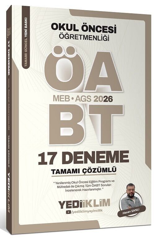 Yediiklim 2026 ÖABT MEB-AGS Okul Öncesi Öğretmenliği 17 Deneme Çözümlü - Hasan Sanlı Yediiklim Yayınları