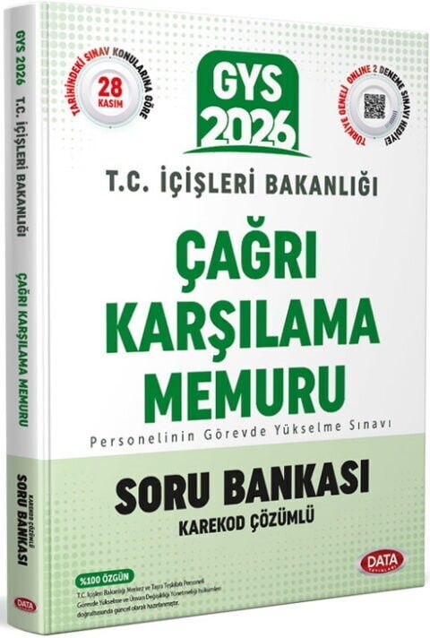 Data Yayınları 2026 GYS T.C. İçişleri Bakanlığı Çağrı Karşılama Memuru Soru Bankası