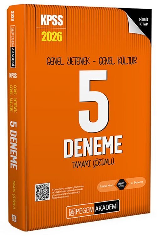 Pegem 2026 KPSS Genel Yetenek Genel Kültür 5 Deneme Çözümlü Pegem Akademi Yayınları