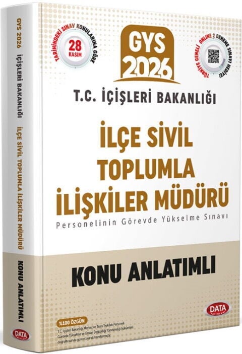 Data Yayınları 2026 GYS T.C. İçişleri Bakanlığı İlçe Sivil Toplumla İlişkiler Müdürü Konu Anlatımlı